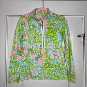 LILLY PULITZER Women's HALF ZIP UP FLORAL JACKET SWEATSHIRT SIZE XXS
